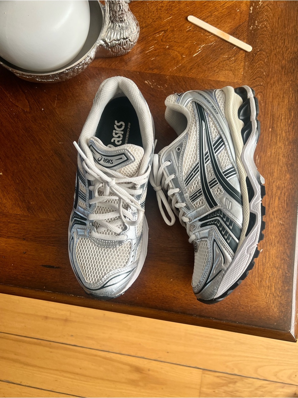 Asics Gel Kayano 14 Silver White Running Shoes Y2K - Picture 8 of 10